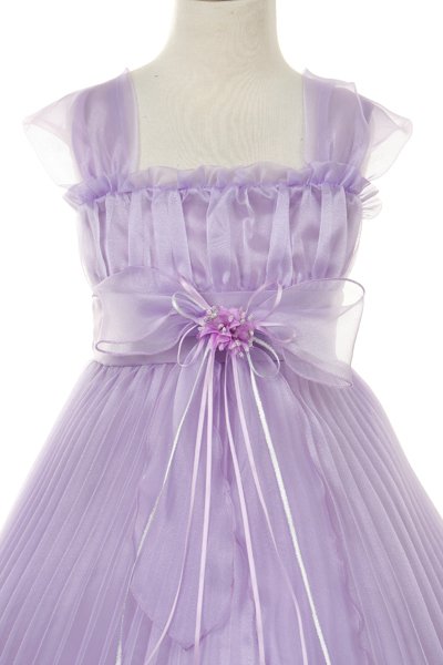 lilac Pleated flower girl dresses